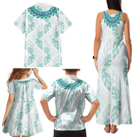 Jade Vine Lei Hawaii Family Matching Tank Maxi Dress and Hawaiian Shirt Aloha Seamless Tropical Leaves - Polynesian Pride