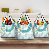 Jade Vine Lei Hawaii Grocery Bag Aloha Seamless Tropical Leaves LT14 3-pack One Size White - Polynesian Pride
