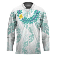 Jade Vine Lei Hawaii Hockey Jersey Aloha Seamless Tropical Leaves LT14 Unisex White - Polynesian Pride