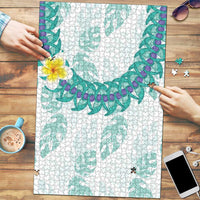 Jade Vine Lei Hawaii Puzzle Aloha Seamless Tropical Leaves LT14 White - Polynesian Pride