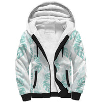 Jade Vine Lei Hawaii Sherpa Hoodie Aloha Seamless Tropical Leaves LT14 Unisex White - Polynesian Pride