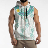 Jade Vine Lei Hawaii Sleeveless Zip Hoodie Aloha Seamless Tropical Leaves LT14 - Polynesian Pride