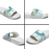 Jade Vine Lei Hawaii Slide Sandals Aloha Seamless Tropical Leaves - Polynesian Pride