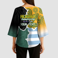 Personalised Rugby 2025 Championship Kimono Sleeve Blouse Southern Hemisphere Countries Mascots - Polynesian Pride