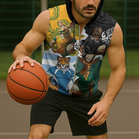 Personalised Rugby 2025 Championship Sleeveless Zip Hoodie Southern Hemisphere Countries Mascots LT14 - Polynesian Pride