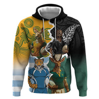 Personalised Rugby 2025 Championship Zip Hoodie Southern Hemisphere Countries Mascots - Polynesian Pride