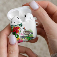 Aloha Hawaii Nene Goose AirPods Case Tropical Flowers Watercolor Stylized - Polynesian Pride