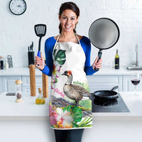 Aloha Hawaii Nene Goose Apron Tropical Flowers Watercolor Stylized LT14 - Polynesian Pride