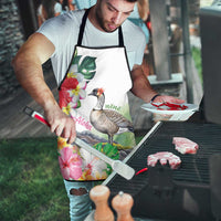 Aloha Hawaii Nene Goose Apron Tropical Flowers Watercolor Stylized LT14 - Polynesian Pride