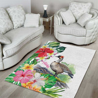 Aloha Hawaii Nene Goose Area Rug Tropical Flowers Watercolor Stylized LT14 - Polynesian Pride