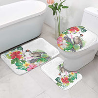 Aloha Hawaii Nene Goose Bathroom Set Tropical Flowers Watercolor Stylized - Polynesian Pride