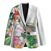 Aloha Hawaii Nene Goose Blazer Tropical Flowers Watercolor Stylized - Polynesian Pride