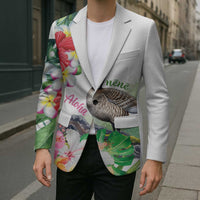 Aloha Hawaii Nene Goose Blazer Tropical Flowers Watercolor Stylized - Polynesian Pride