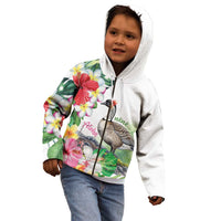 Aloha Hawaii Nene Goose Kid Hoodie Tropical Flowers Watercolor Stylized LT14 - Polynesian Pride