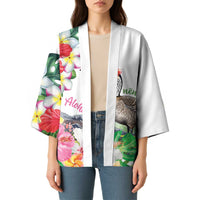 Aloha Hawaii Nene Goose Kimono Tropical Flowers Watercolor Stylized - Polynesian Pride