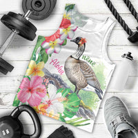Aloha Hawaii Nene Goose Men Tank Top Tropical Flowers Watercolor Stylized LT14 - Polynesian Pride
