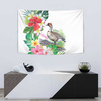 Aloha Hawaii Nene Goose Tapestry Tropical Flowers Watercolor Stylized - Polynesian Pride