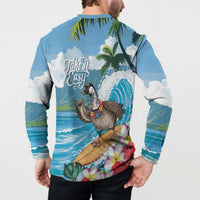 Aloha Hawaii Shaka Nene Goose Button Sweatshirt Surfing Take It Easy LT14 - Polynesian Pride