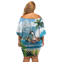 Aloha Hawaii Shaka Nene Goose Family Matching Off Shoulder Short Dress and Hawaiian Shirt Surfing Take It Easy - Polynesian Pride