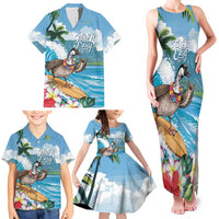Aloha Hawaii Shaka Nene Goose Family Matching Tank Maxi Dress and Hawaiian Shirt Surfing Take It Easy - Polynesian Pride