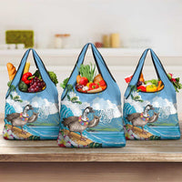 Aloha Hawaii Shaka Nene Goose Grocery Bag Surfing Take It Easy LT14 3-pack One Size Blue - Polynesian Pride
