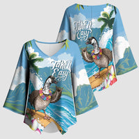 Aloha Hawaii Shaka Nene Goose Kimono Sleeve Blouse Surfing Take It Easy LT14 - Polynesian Pride