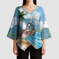 Aloha Hawaii Shaka Nene Goose Kimono Sleeve Blouse Surfing Take It Easy LT14 - Polynesian Pride