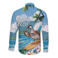 Aloha Hawaii Shaka Nene Goose Long Sleeve Button Shirt Surfing Take It Easy LT14 - Polynesian Pride