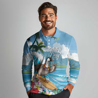 Aloha Hawaii Shaka Nene Goose Long Sleeve Polo Shirt Surfing Take It Easy LT14 - Polynesian Pride