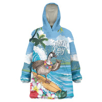 Aloha Hawaii Shaka Nene Goose Wearable Blanket Hoodie Surfing Take It Easy LT14 One Size Blue - Polynesian Pride