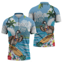 Aloha Hawaii Shaka Nene Goose Zipper Polo Shirt Surfing Take It Easy LT14 - Polynesian Pride