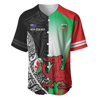New Zealand and Wales Rugby Custom Baseball Jersey Aotearoa All Black Combine Welsh Dragon - Polynesian Pride