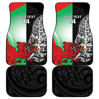 New Zealand and Wales Rugby Custom Car Mats Aotearoa All Black Combine Welsh Dragon - Polynesian Pride