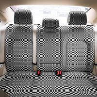 Black White Filipino Binakol Motifs Back Car Seat Cover Mabuhay Philippines Festival Kusikus Pattern LT14 - Polynesian Pride