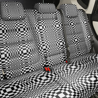 Black White Filipino Binakol Motifs Back Car Seat Cover Mabuhay Philippines Festival Kusikus Pattern LT14 - Polynesian Pride