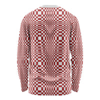 Red White Filipino Binakol Motifs Long Sleeve Shirt Mabuhay Philippines Festival Kusikus Pattern LT14 - Polynesian Pride