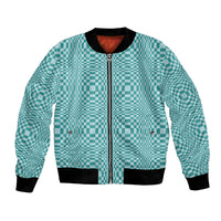 Cyan Filipino Binakol Motifs Bomber Jacket Mabuhay Philippines Festival Kusikus Pattern LT14 Unisex Cyan - Polynesian Pride