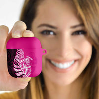 New Zealand Silver Fern Rugby Custom AirPods Case All Black Maori Pattern Pink LT14 Pink - Polynesian Pride