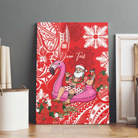 Personalized Hawaii Christmas Canvas Wall Art Mele Kalikimaka Chilling Shaka Santa Flamingo LT14 - Polynesian Pride