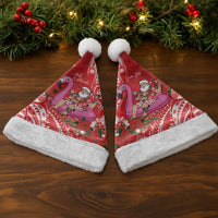 Personalized Hawaii Christmas Santa Hat Mele Kalikimaka Chilling Shaka Santa Flamingo LT14 - Polynesian Pride