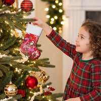 Personalized Hawaii Christmas Stocking Mele Kalikimaka Chilling Shaka Santa Flamingo - Polynesian Pride