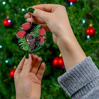 Meri Kirihimete New Zealand Ceramic Ornament Piwakawaka Koru Fern Mix Pohutukawa - Polynesian Pride