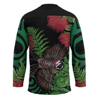 Meri Kirihimete New Zealand Hockey Jersey Piwakawaka Koru Fern Mix Pohutukawa - Polynesian Pride