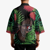 Meri Kirihimete New Zealand Kimono Piwakawaka Koru Fern Mix Pohutukawa - Polynesian Pride