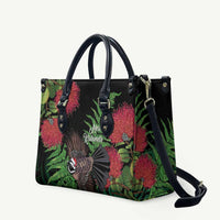 Meri Kirihimete New Zealand Leather Bag Piwakawaka Koru Fern Mix Pohutukawa - Polynesian Pride