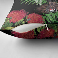 Meri Kirihimete New Zealand Pillow Cover Piwakawaka Koru Fern Mix Pohutukawa - Polynesian Pride