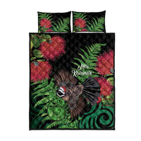 Meri Kirihimete New Zealand Quilt Bed Set Piwakawaka Koru Fern Mix Pohutukawa - Polynesian Pride