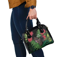 Meri Kirihimete New Zealand Shoulder Handbag Piwakawaka Koru Fern Mix Pohutukawa - Polynesian Pride