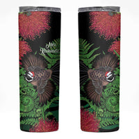 Meri Kirihimete New Zealand Skinny Tumbler Piwakawaka Koru Fern Mix Pohutukawa - Polynesian Pride