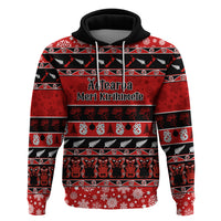 Personalised New Zealand Christmas Hoodie Aotearoa Kiwi Meri Kirihimete Red Version LT14 Red - Polynesian Pride